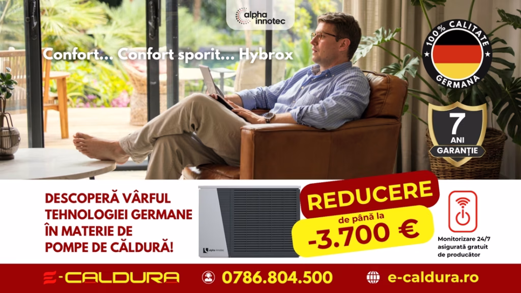 promotie pompa de caldura alpha innotec hybrox 5kw 8kw tower hidraulic