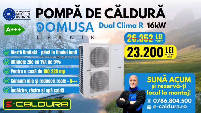 pompa de caldura domusa teknik dual clima r 16kw promotie pret prahova
