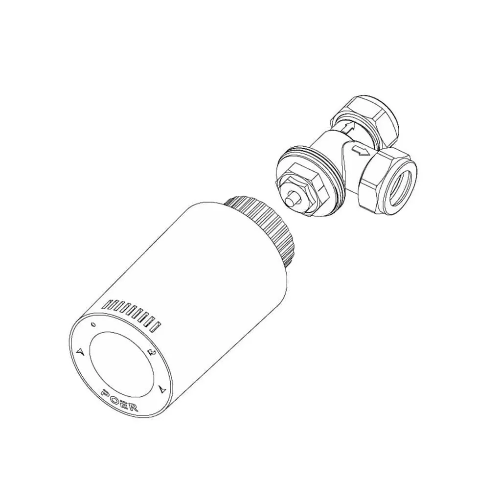Cap termostatat robinet calorifer POER Smart cu comandă pornit-oprit - imagine 2