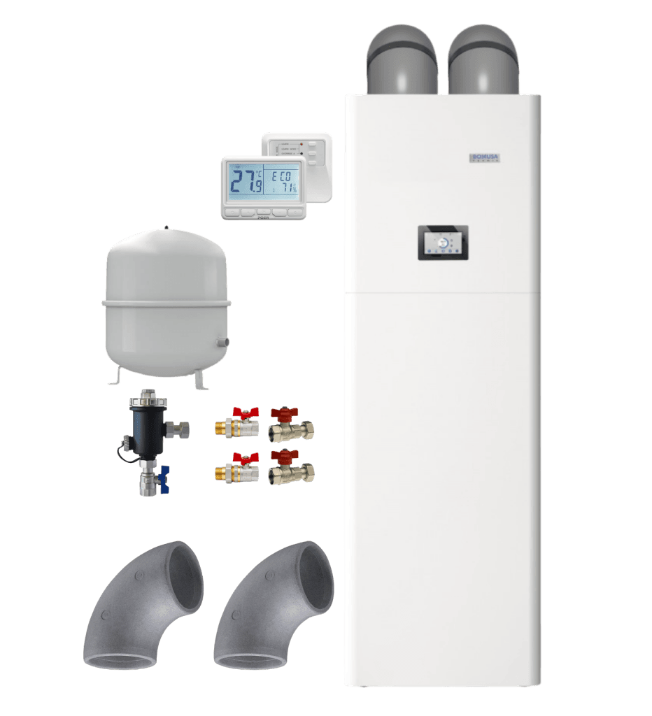 pachet pompă de căldură de apartament pompa caldura montaj interior boiler integrat domusa teknik nanoclima hdx